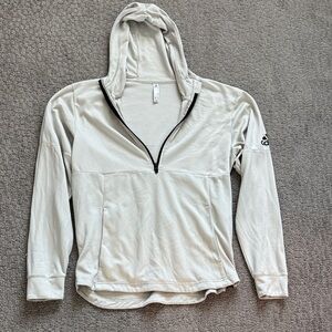 adidas Light Gray Hooded Pullover with Subtle Logo